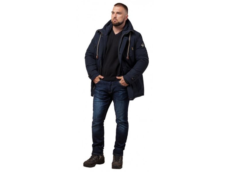 Зимняя парка синяя для мужчин модель 45950, фото 1