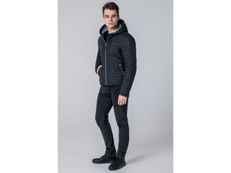 Осенне-весенняя ветровка черная мужская модель 1295, фото 1