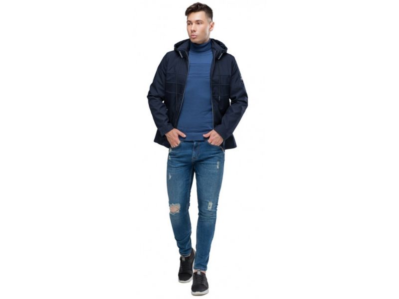 Ветровка темно-синяя мужская молодежная осенне-весенняя модель 25211, фото 1