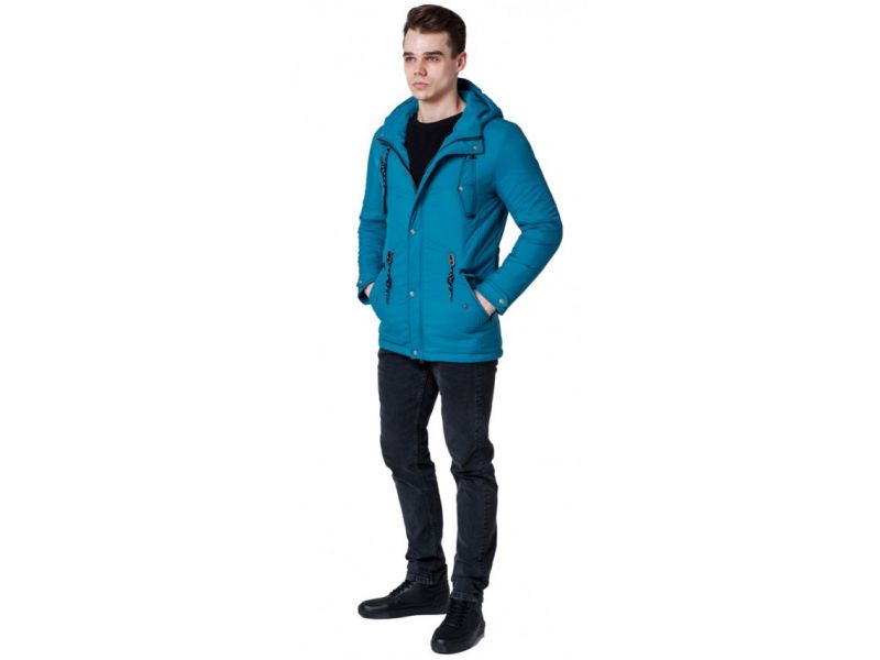 Бирюзовая ветровка мужская осенне-весенняя модель 1342, фото 1