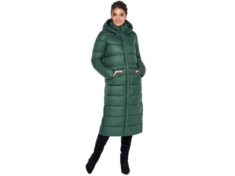 Воздуховик женский зимний нефритовый удлиненный модель 31007, фото 1