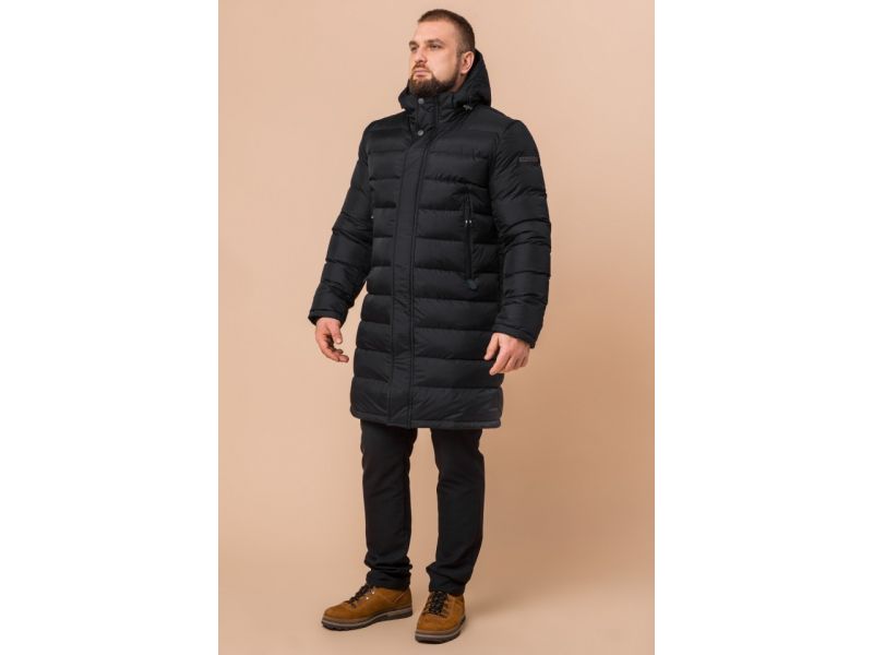 Черная комфортная зимняя куртка мужская модель 23482, фото 1