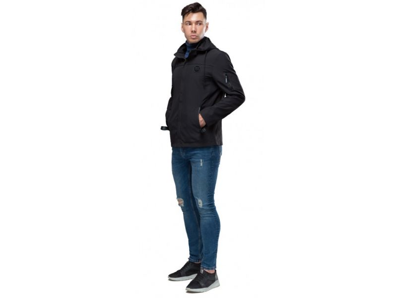 Молодежная черная ветровка осенне-весенняя мужская модель 15610, фото 1