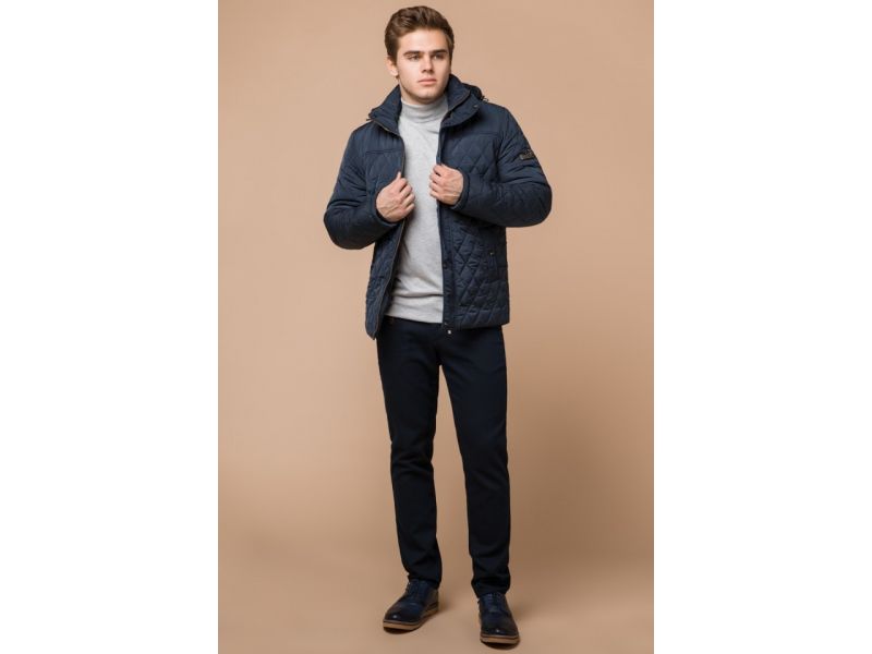 Светло-синяя куртка для мужчин зимняя короткая модель 24534, фото 1