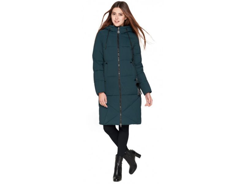 Молодежный женский бирюзовый зимний пуховик модель 25205, фото 1
