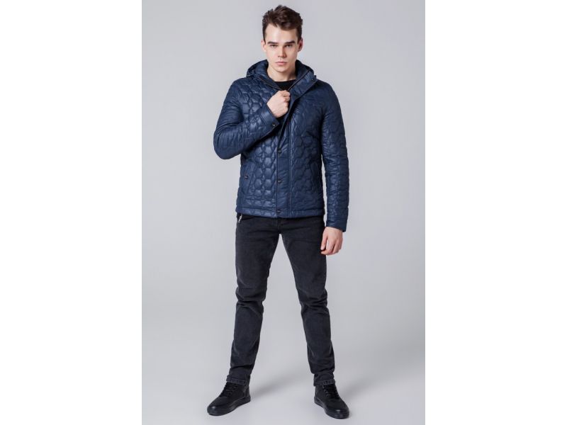 Осенне-весенняя синяя ветровка для мужчин модель 1386, фото 2