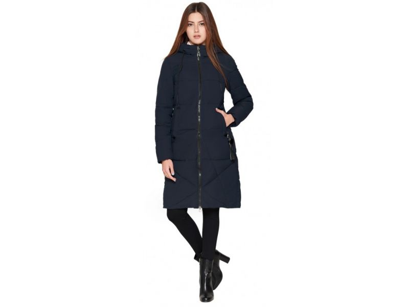 Женский зимний молодежный пуховик темно-синий модель 25495, фото 1