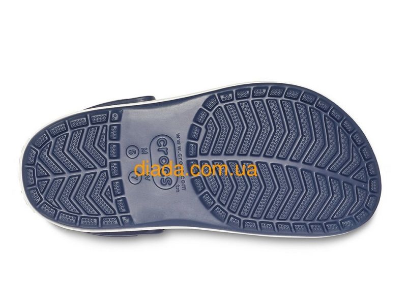 Кроксы женские темно синие с белой платформой Сабо Crocs Crocband Platform Clog, фото 6