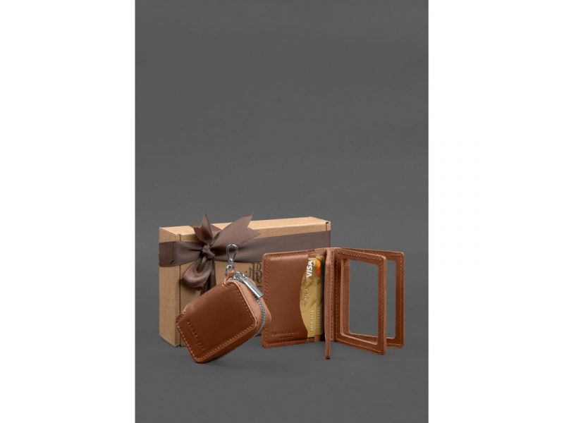 Набор кожаных аксессуаров AUTO 2.0 Светло-коричневый, фото 2