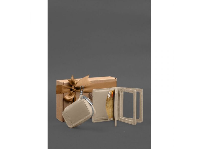 Набор кожаных аксессуаров AUTO 2.0 Светло-бежевый, фото 2