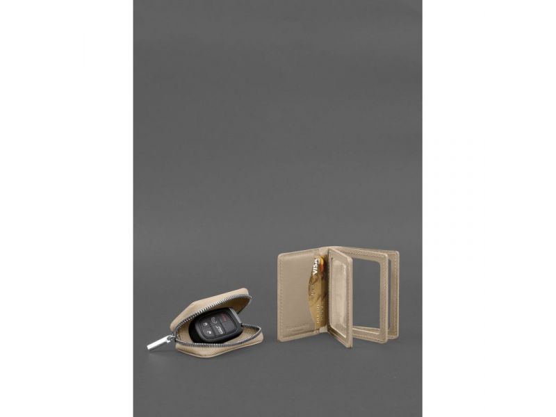 Набор кожаных аксессуаров AUTO 2.0 Светло-бежевый, фото 6