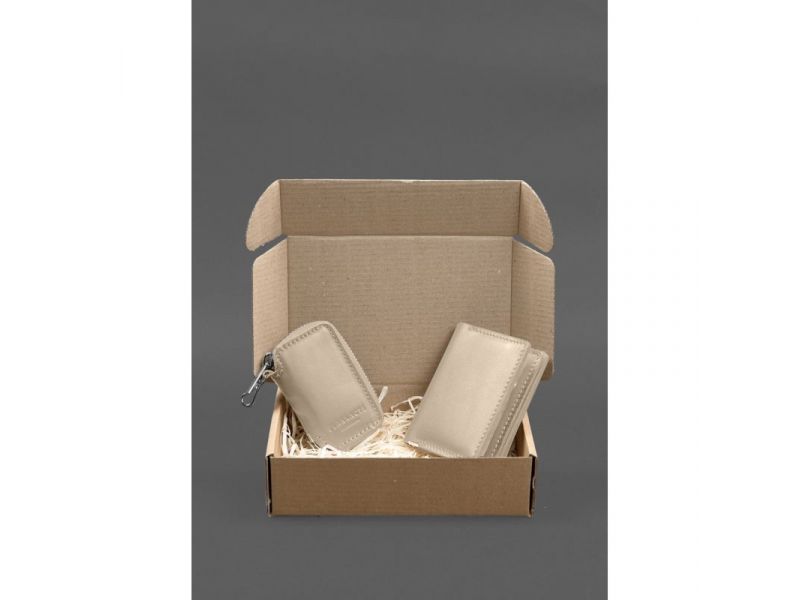 Набор кожаных аксессуаров AUTO 2.0 Светло-бежевый, фото 7