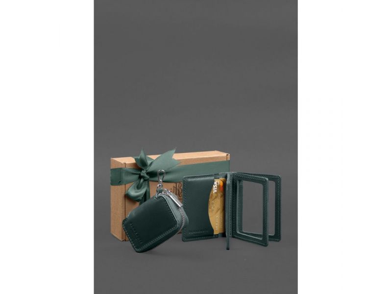 Набор кожаных аксессуаров AUTO 2.0 Зеленый, фото 2
