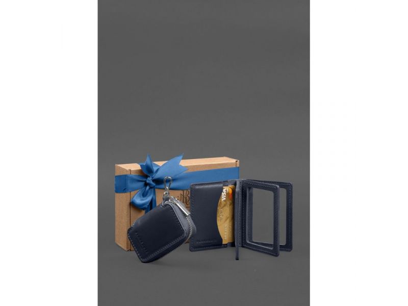 Набор кожаных аксессуаров AUTO 2.0 Темно-синий, фото 2
