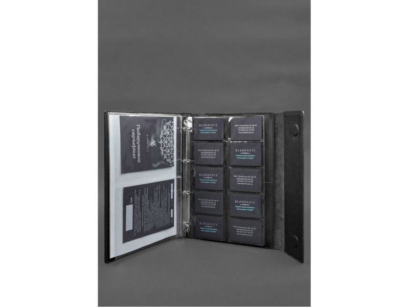 Кожаная папка для документов &amp;quot;Семейная&amp;quot; А4 на сегрегаторе с файлами черная, фото 8