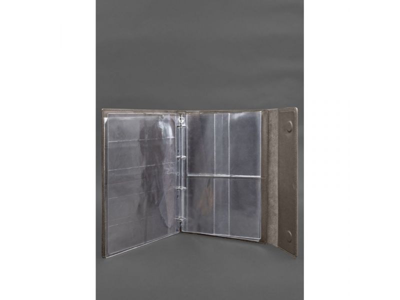 Кожаная папка для документов &amp;quot;Семейная&amp;quot; А4 на сегрегаторе с файлами темно-бежевая, фото 4