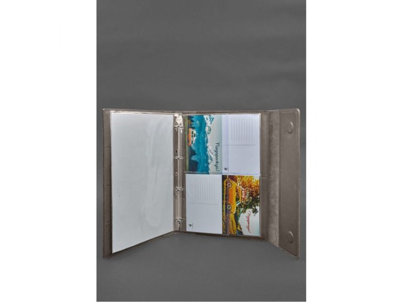 Кожаная папка для документов &amp;quot;Семейная&amp;quot; А4 на сегрегаторе с файлами темно-бежевая, фото 7