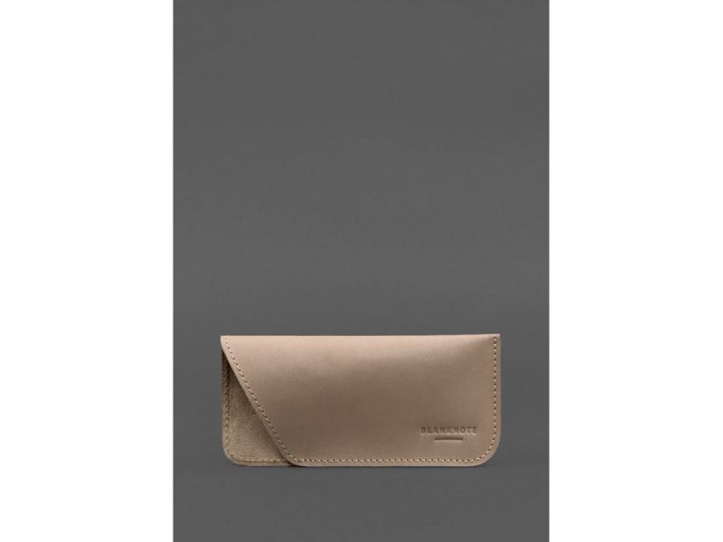 Кожаный чехол для очков Светло-бежевый Crazy Horse, фото 1