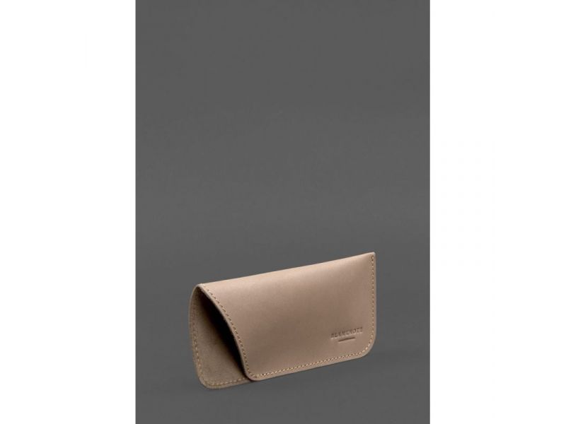 Кожаный чехол для очков Светло-бежевый Crazy Horse, фото 2