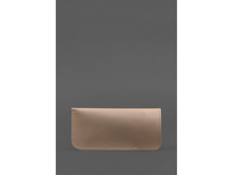 Кожаный чехол для очков Светло-бежевый Crazy Horse, фото 6