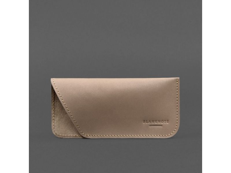 Кожаный чехол для очков Светло-бежевый Crazy Horse, фото 7