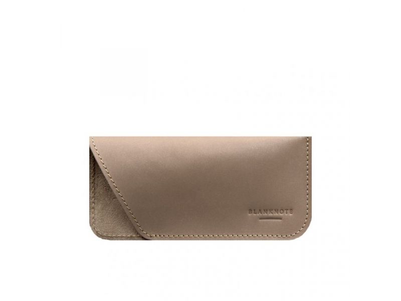 Кожаный чехол для очков Светло-бежевый Crazy Horse, фото 8