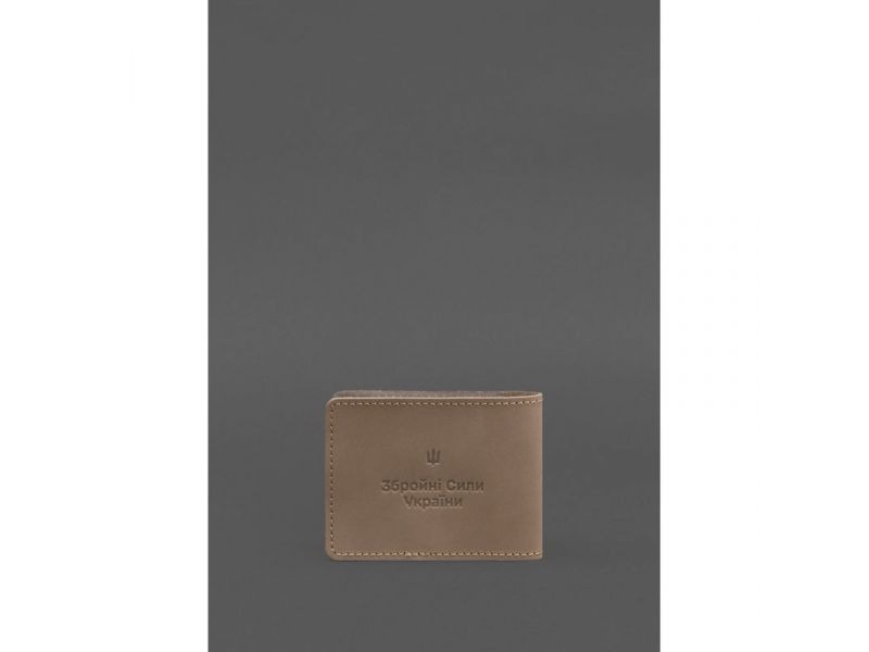 Кожаная обложка для удостоверения участника боевых действий (УБД) 2.2 светло-бежевый Crazy Horse, фото 3