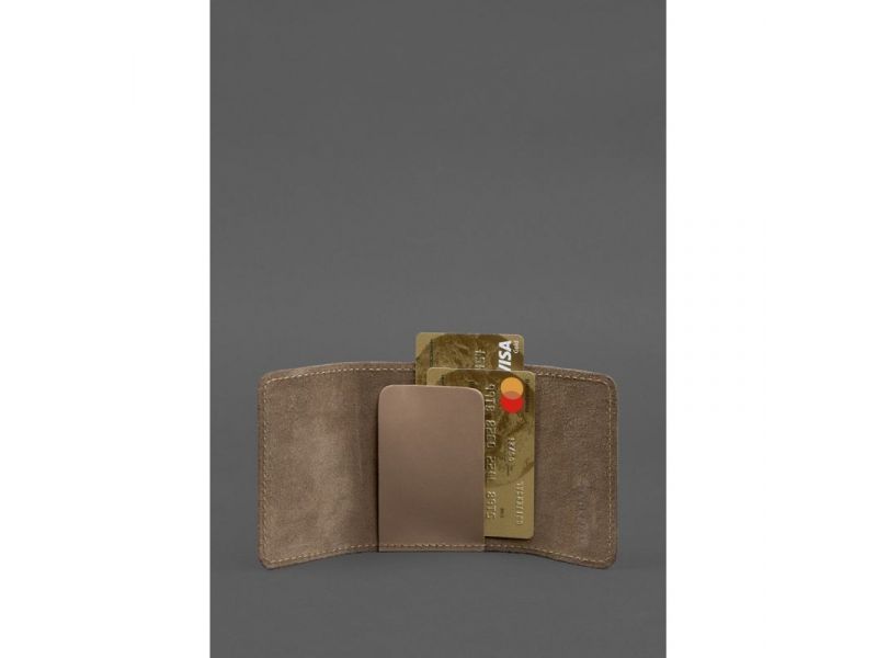 Кожаный кард-кейс 1.1 светло-бежевый Crazy Horse, фото 2