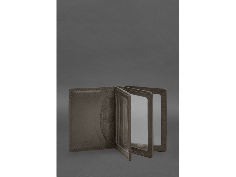 Кожаная обложка для водительского удостоверения, ID и пластиковых карт 2.1 темно-бежевый, фото 2