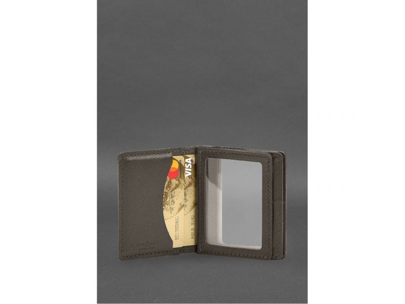 Кожаная обложка для водительского удостоверения, ID и пластиковых карт 2.1 темно-бежевый, фото 5