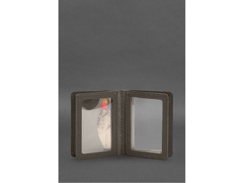 Кожаная обложка для водительского удостоверения, ID и пластиковых карт 2.1 темно-бежевый, фото 7