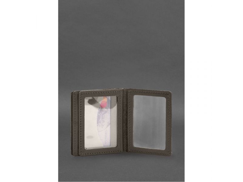 Кожаная обложка для водительского удостоверения, ID и пластиковых карт 2.1 темно-бежевый, фото 8