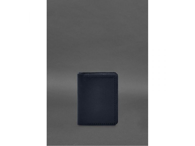 Кожаная обложка для водительского удостоверения, ID и пластиковых карт 2.1 синяя, фото 1