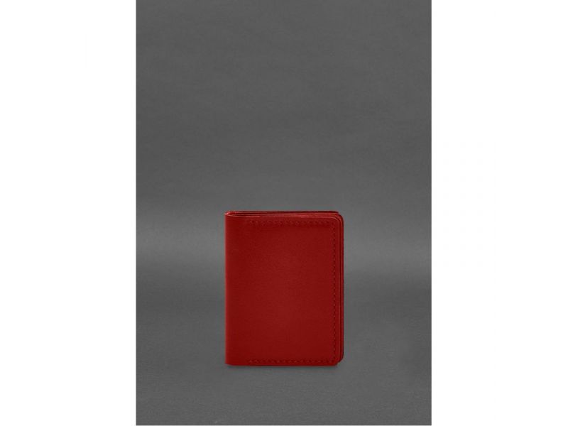 Кожаная обложка для водительского удостоверения, ID и пластиковых карт 2.1 красная, фото 1