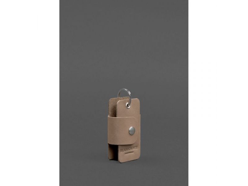 Кожаная ключница смарт-кейс 4.0 светло-бежевая Crazy Horse, фото 2