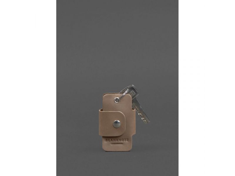 Кожаная ключница смарт-кейс 4.0 светло-бежевая Crazy Horse, фото 3