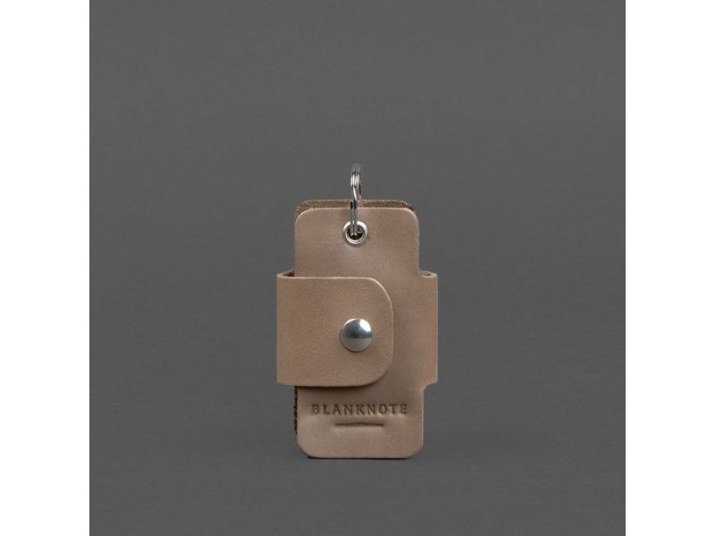 Кожаная ключница смарт-кейс 4.0 светло-бежевая Crazy Horse, фото 5