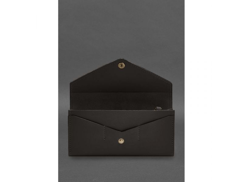 Кожаный  клатч (портмоне) на кнопке 5.0 Темно-коричневый краст, фото 2