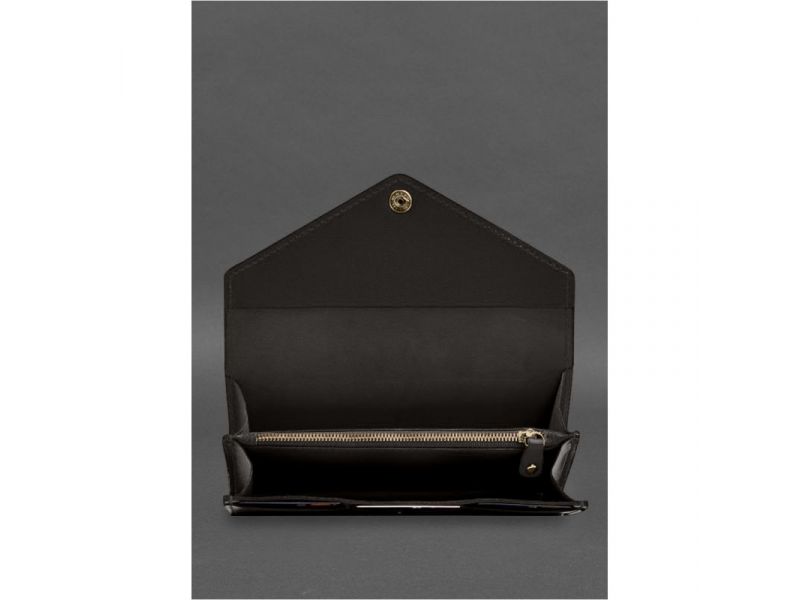 Кожаный  клатч (портмоне) на кнопке 5.0 Темно-коричневый краст, фото 4