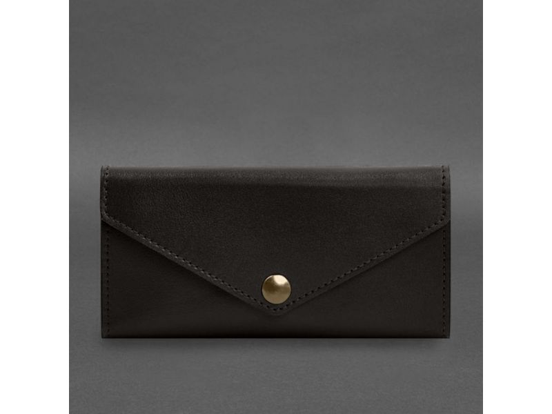 Кожаный  клатч (портмоне) на кнопке 5.0 Темно-коричневый краст, фото 8