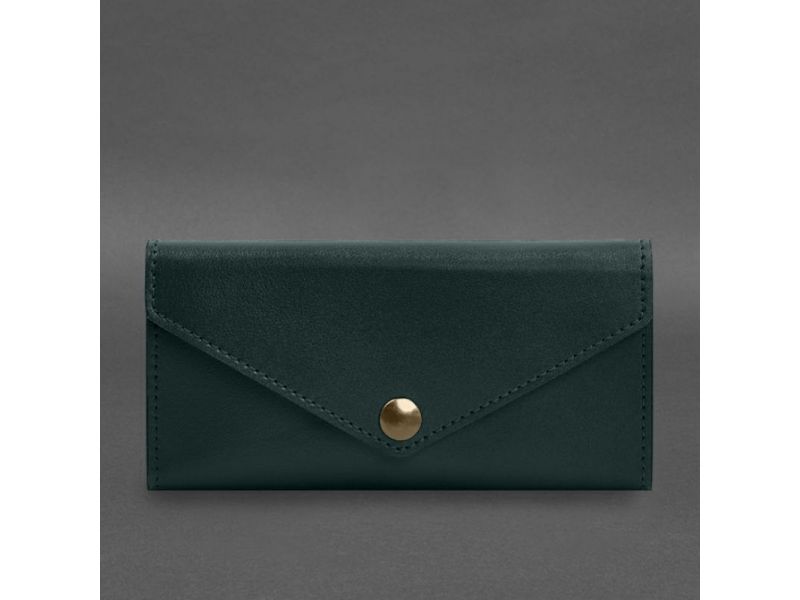 Кожаный  клатч (портмоне) на кнопке 5.0 Зеленый краст, фото 8