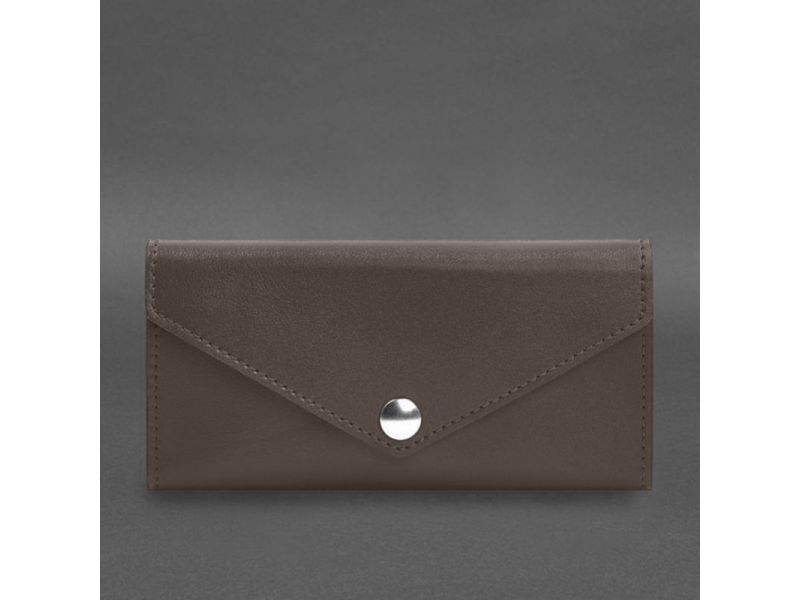 Кожаный  клатч (портмоне) на кнопке 5.0 Темно-бежевый, фото 8