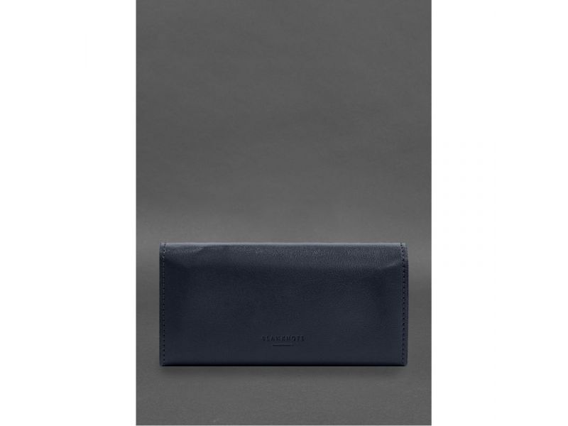 Кожаный  клатч (портмоне) на кнопке 5.0 Синий, фото 7