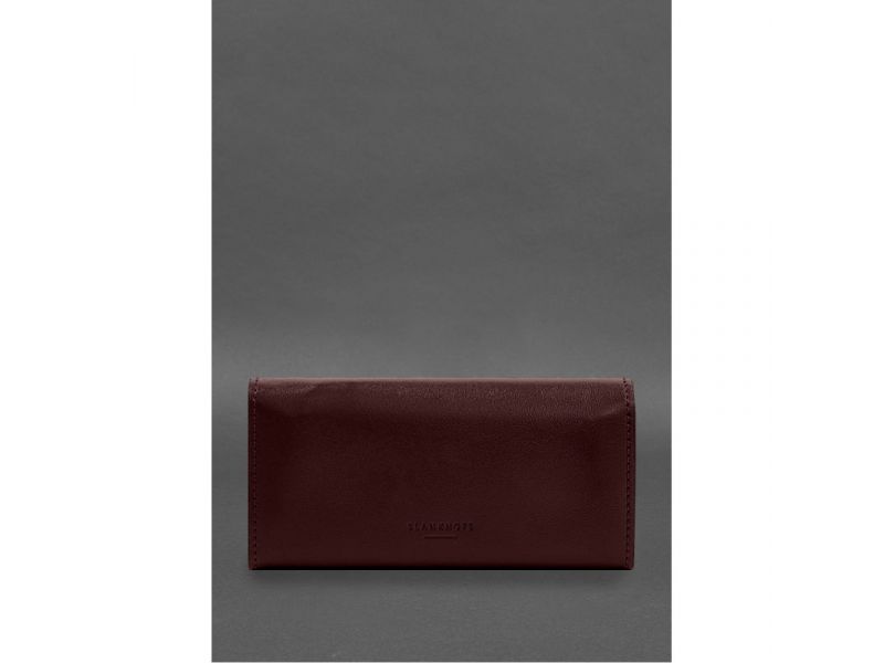 Кожаный  клатч (портмоне) на кнопке 5.0 Бордовый, фото 7