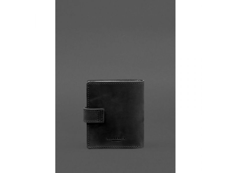 Кожаная обложка-портмоне для удостоверения офицера ДПСУ 11.2 черная Crazy Horse, фото 5