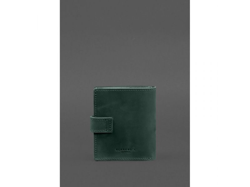 Кожаная обложка-портмоне для удостоверения офицера ДПСУ 11.2 зеленая Crazy Horse, фото 5