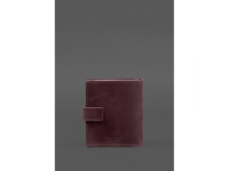 Кожаная обложка-портмоне для удостоверения офицера ДПСУ 11.2 бордовий Crazy Horse, фото 5