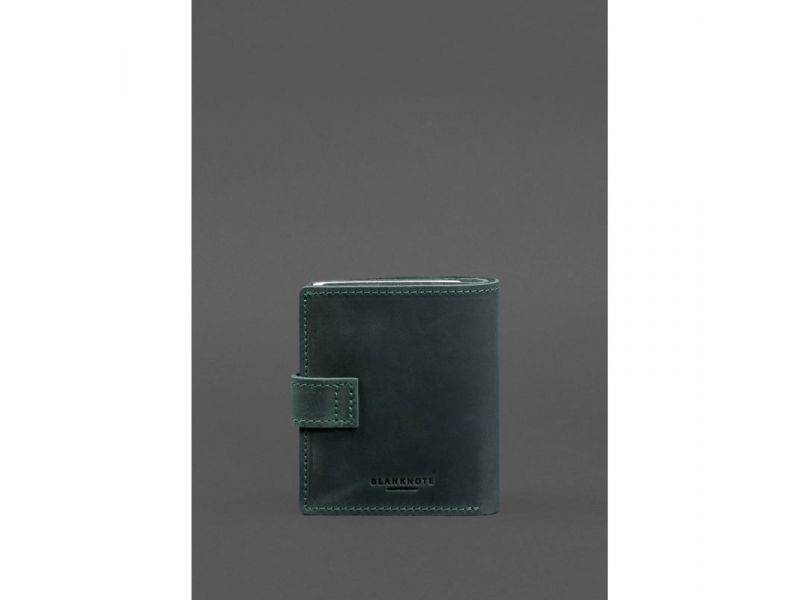 Кожаная обложка-портмоне для удостоверения офицера ДПСУ с карманом для жетона 11.3 зеленая Crazy Horse, фото 5