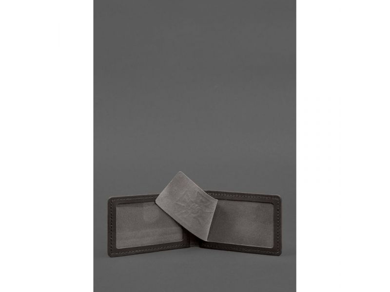 Кожаная обложка на удостоверение ДСНС с карманом темно-коричневая, фото 3