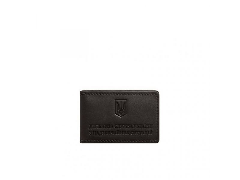 Кожаная обложка на удостоверение ДСНС с карманом темно-коричневая, фото 6